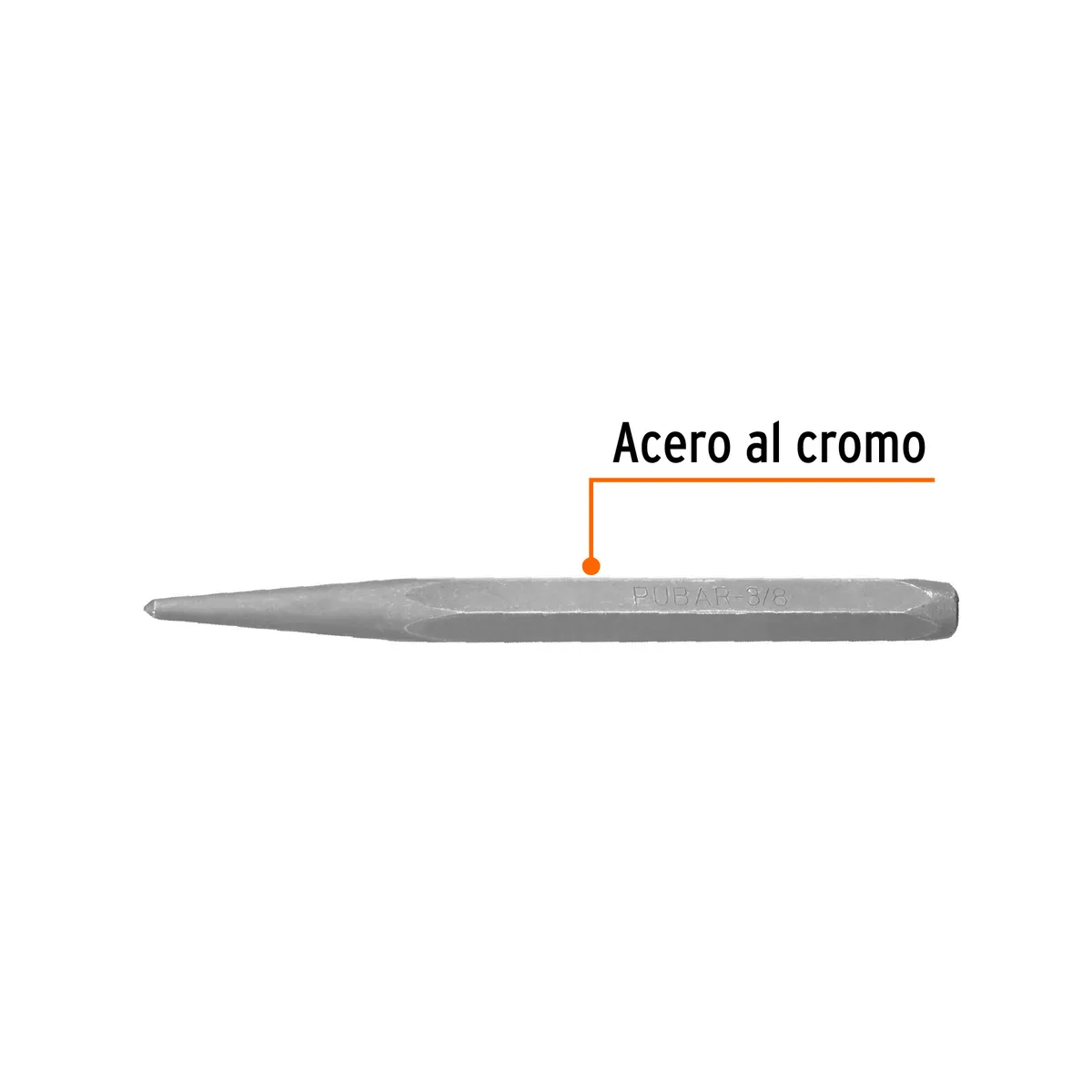 Punzón 3/8" para Barrenar Largo 4 7/8" Truper - 12220