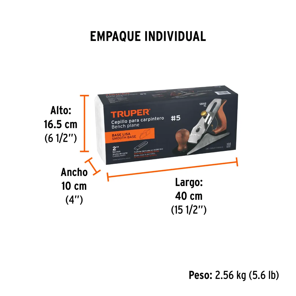 Cepillo Carpintero Base Lisa #5 Truper - 12012