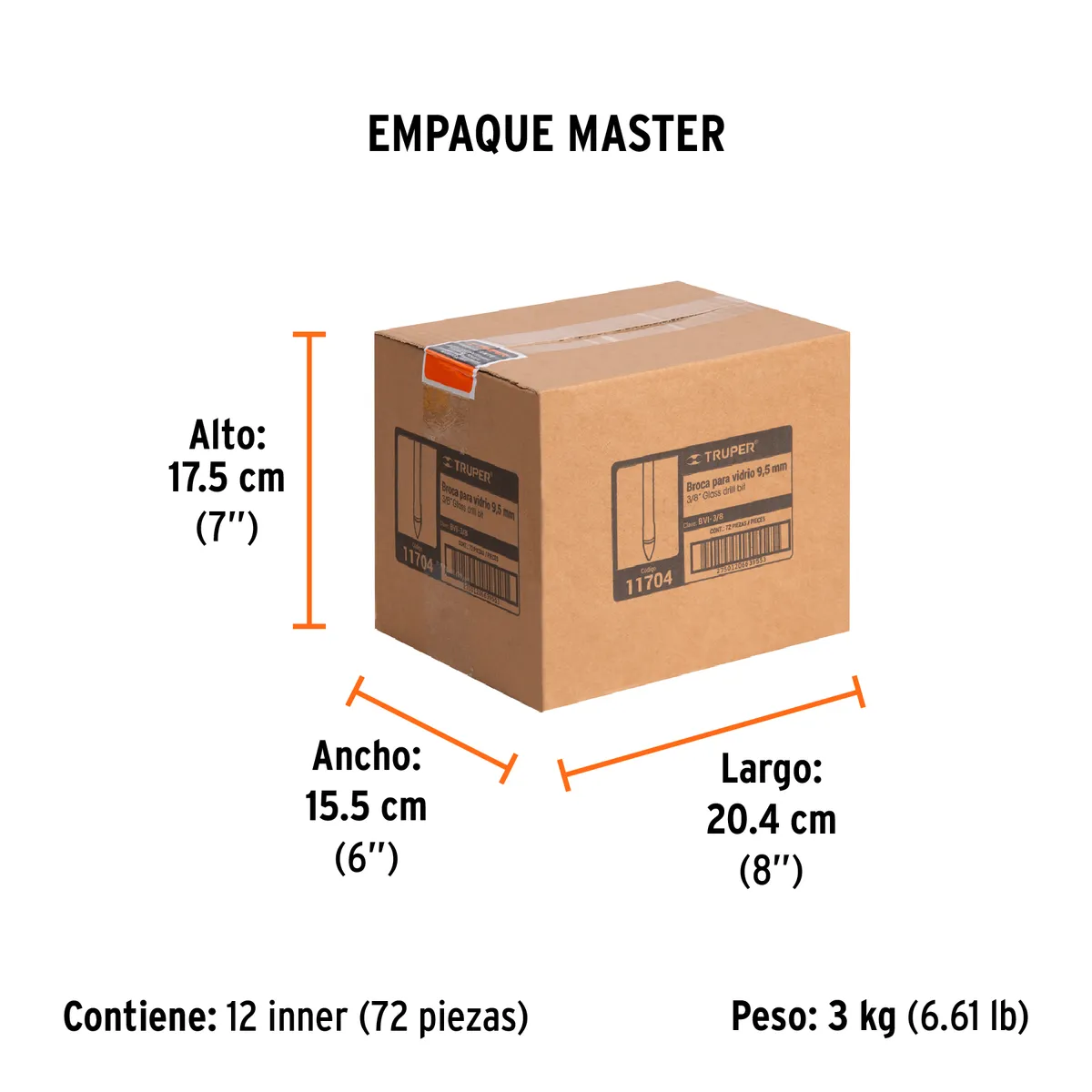 Broca para Vidrio y Azulejo 3/8" Truper - 11704