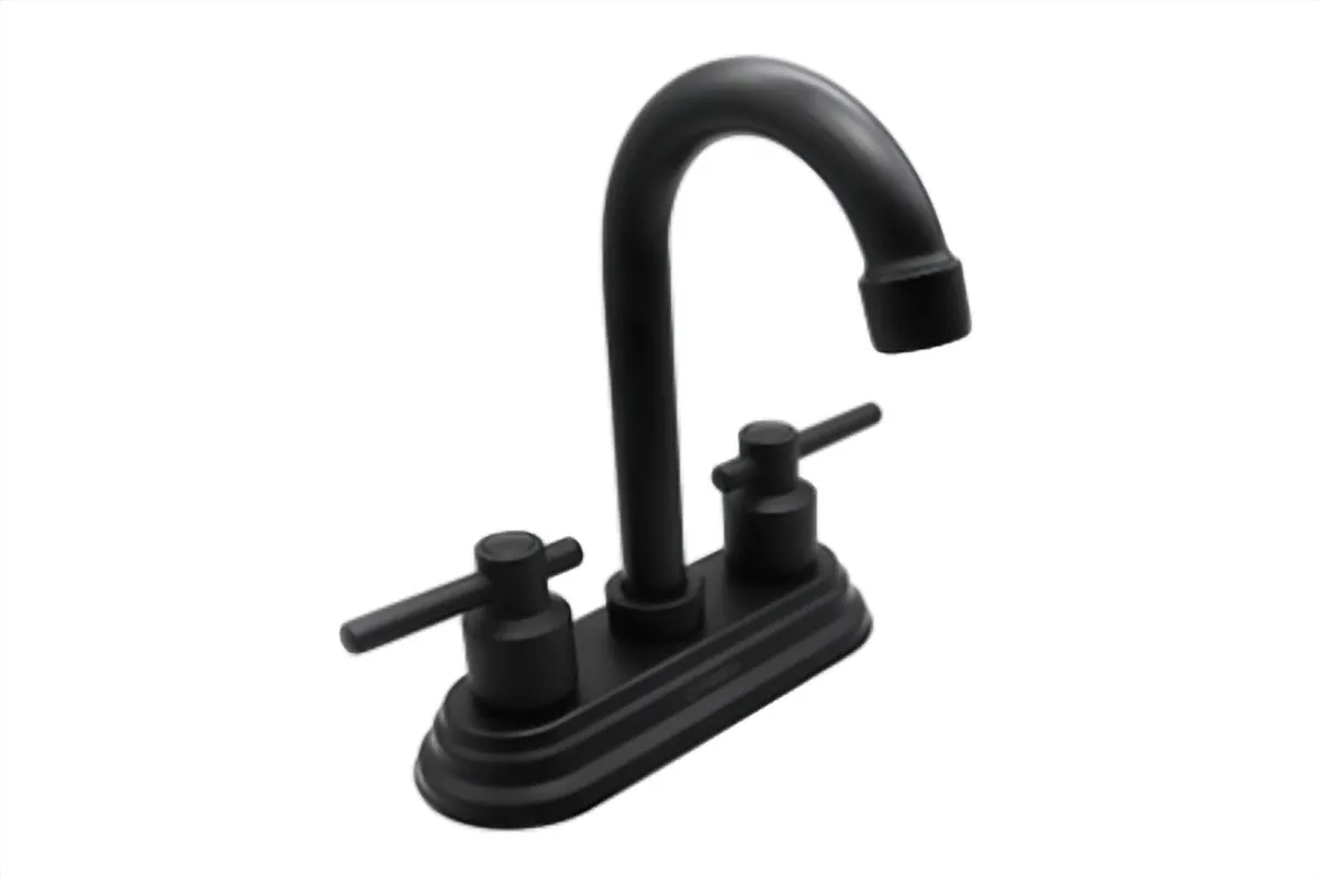 Mezcladora para Lavabo con Maneral de Palanca y Cuello Alto Negro MEER - MZL4122