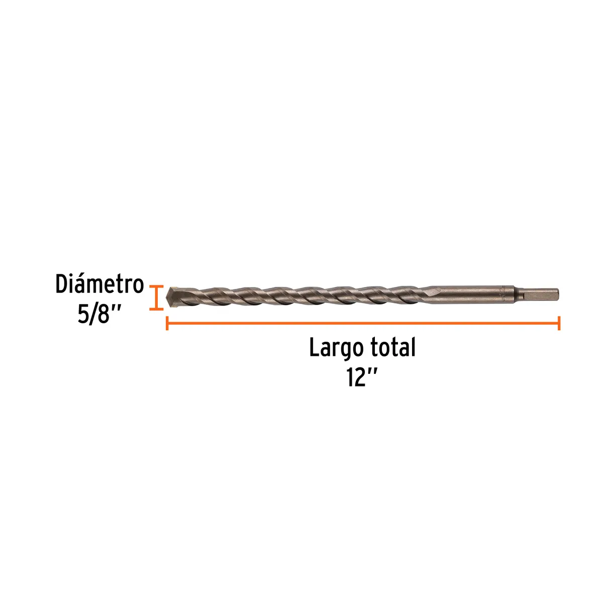 Broca para Concreto 5/8" x 12" Truper - 11239