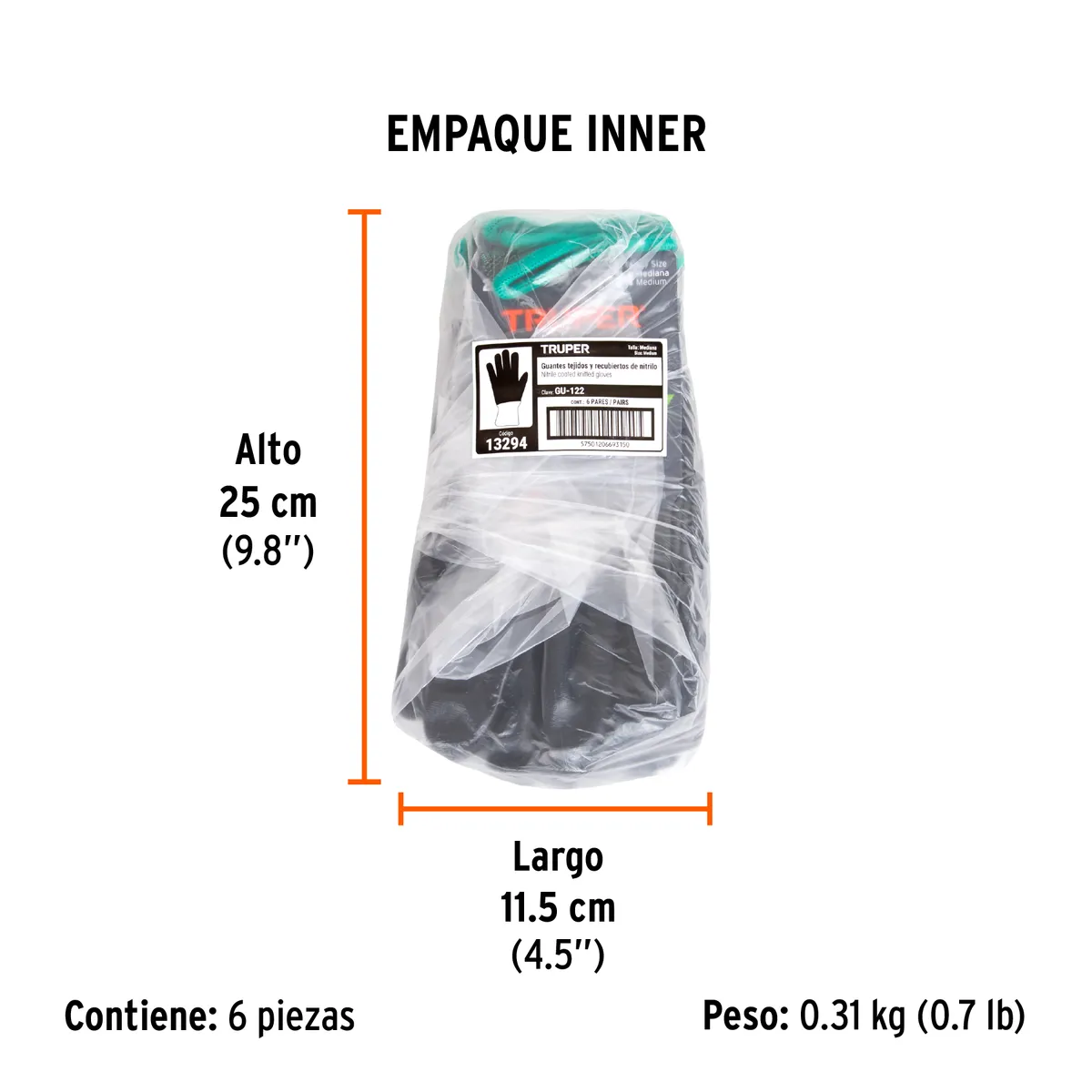 Guante de Nylon/Nitrilo Espumado Talla M Truper - 13294