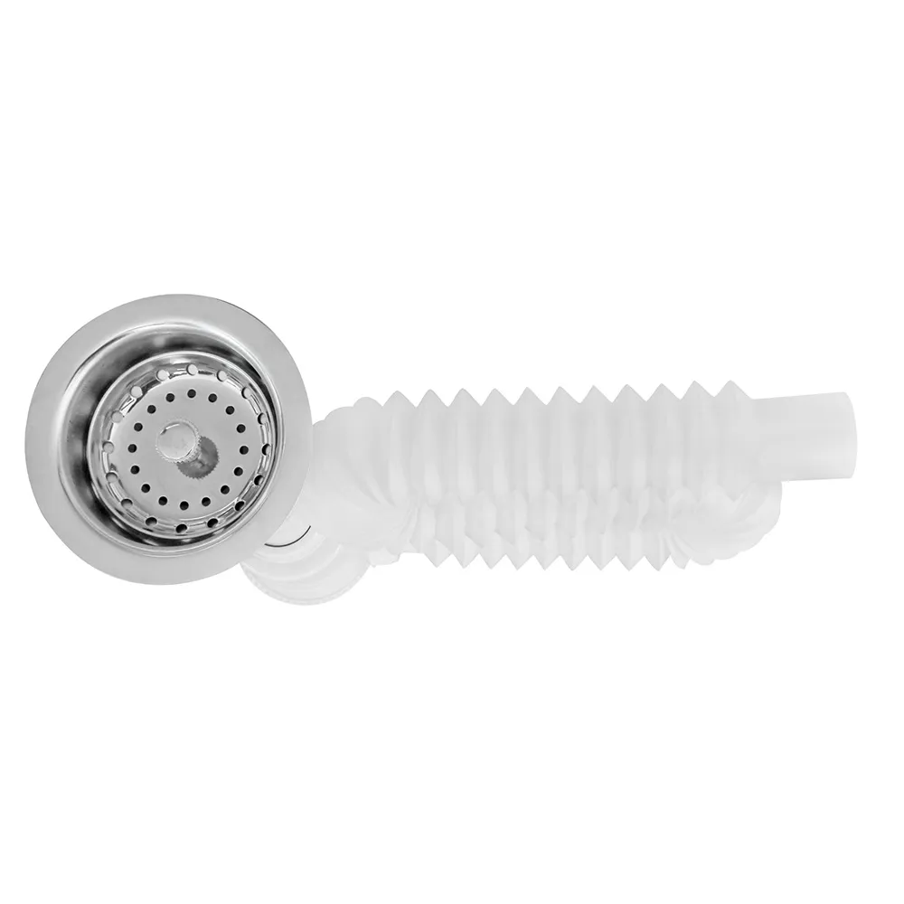 Céspol Flexible para Fregadero con Contra de Acero Inoxidable Bote Grande 80 cm Fleximatic - 3635