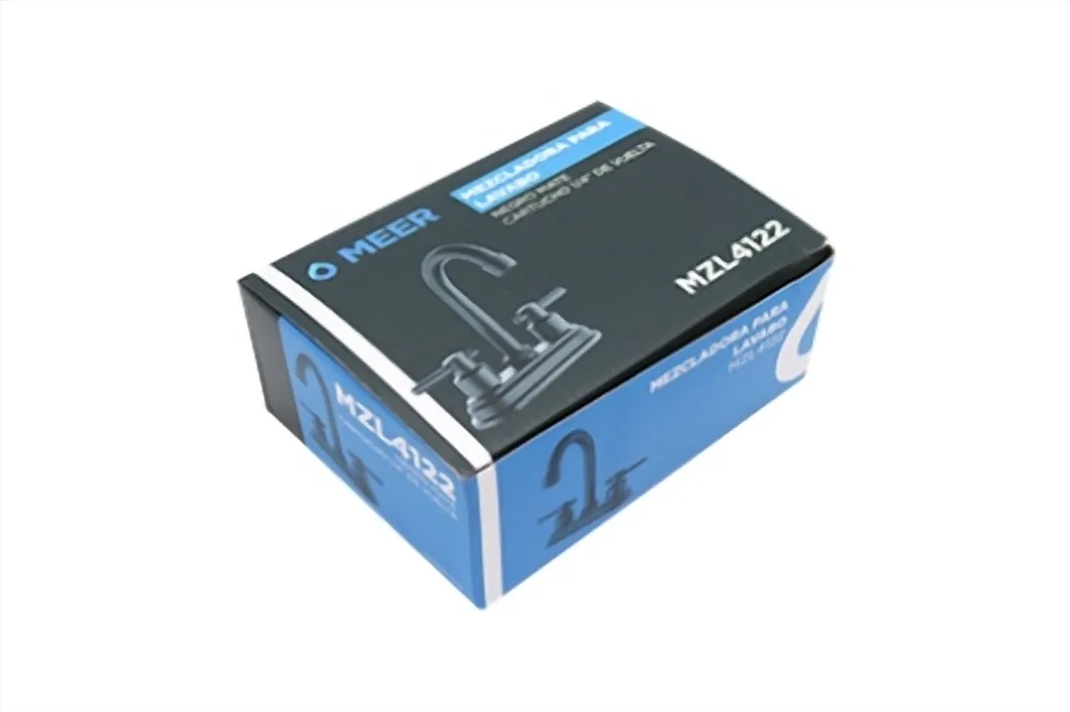 Mezcladora para Lavabo con Maneral de Palanca y Cuello Alto Negro MEER - MZL4122