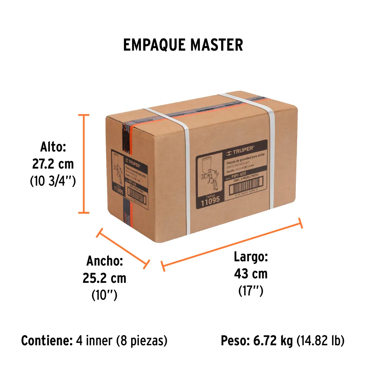 Pistola para Pintar LVMP con Vaso de Aluminio 1.4 mm Truper - 11095