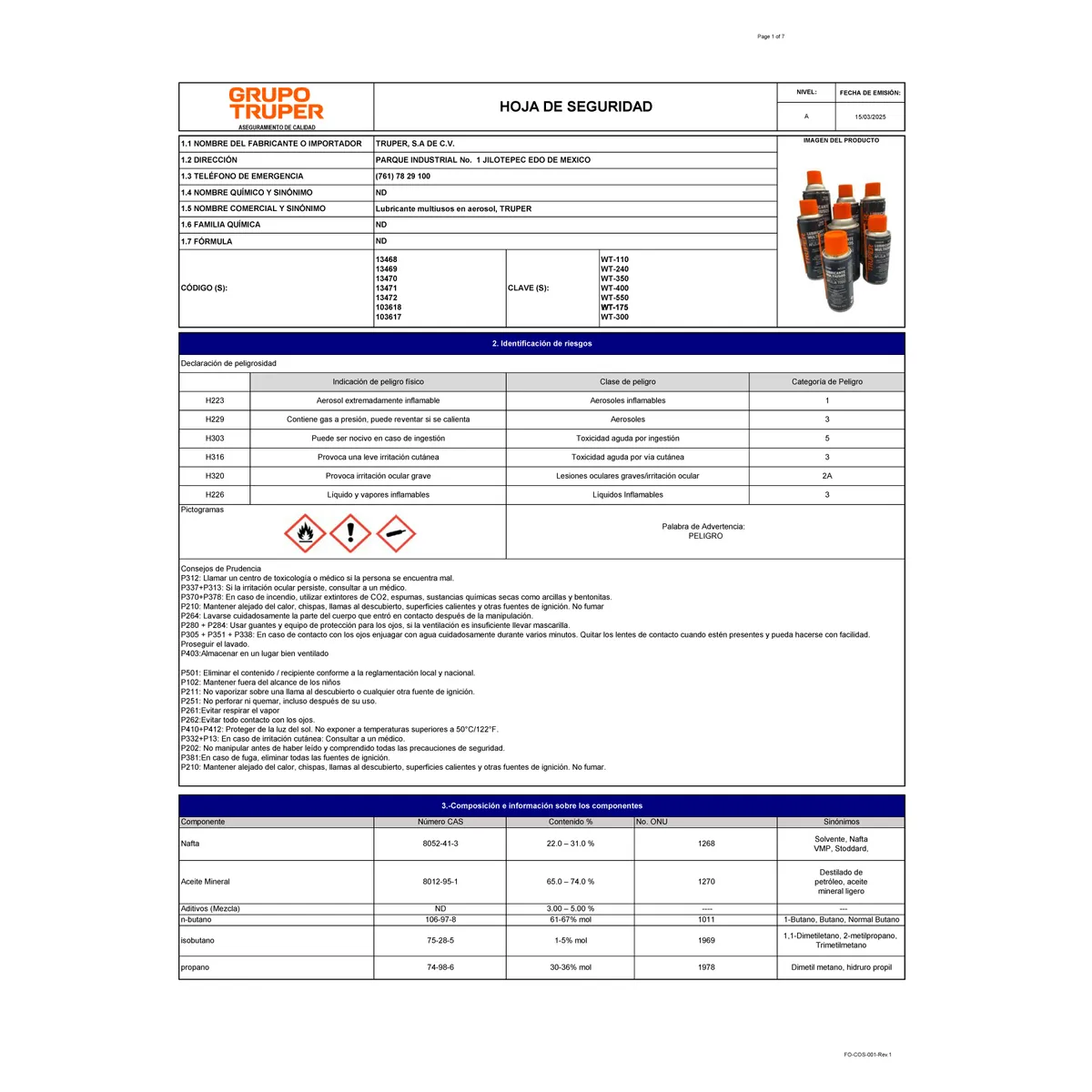 Lubricante Multiusos 235 ml Truper WT-240 - 13469