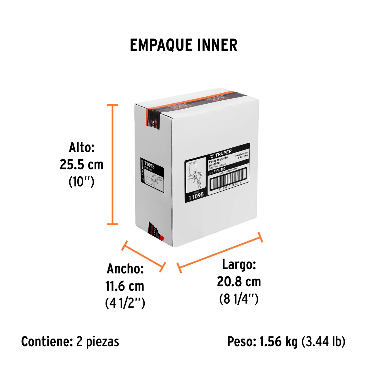 Pistola para Pintar LVMP con Vaso de Aluminio 1.4 mm Truper - 11095