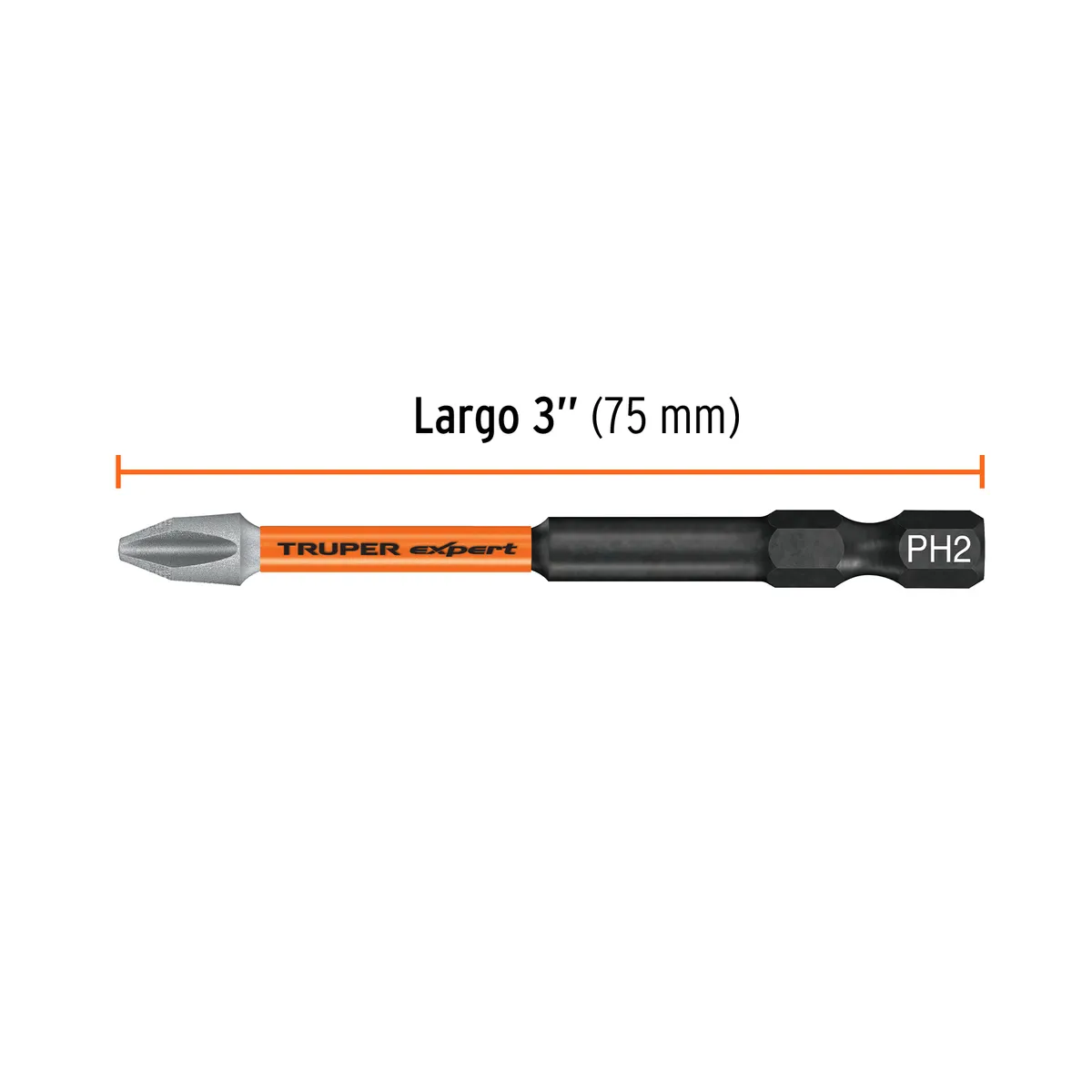 Estuche con 5 Puntas de Cruz PH2 de Impacto Largo 3" Truper - 100821