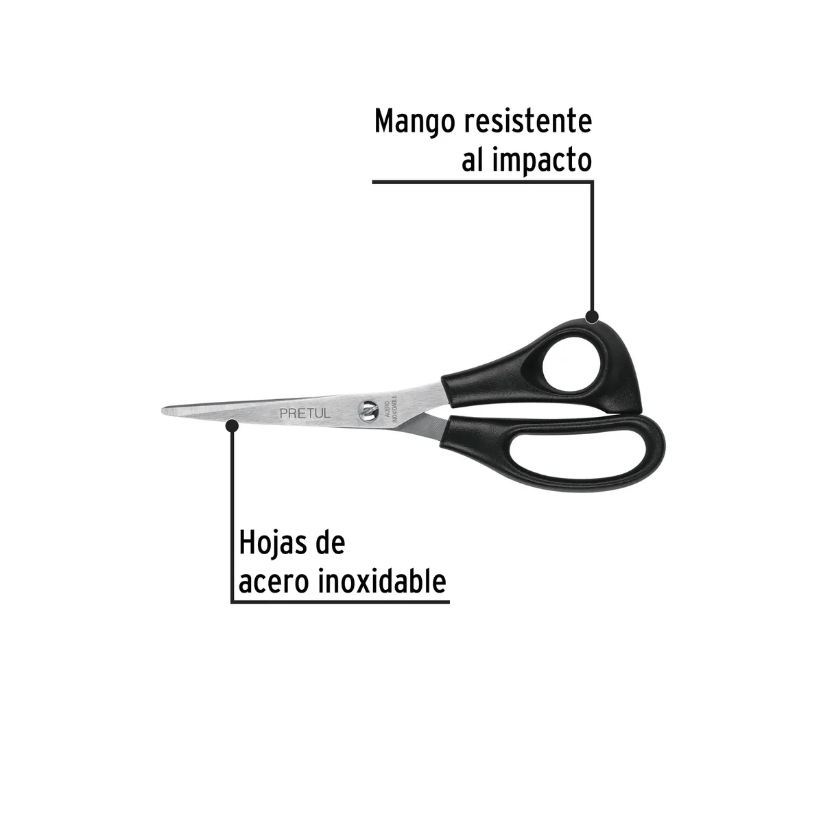 Tijera 7" de Acero Inoxidable para Casa y Oficina Pretul - 23186