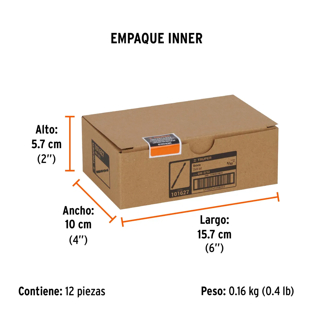 Broca con Punta Centradora para Madera 5/32" Truper - 101627
