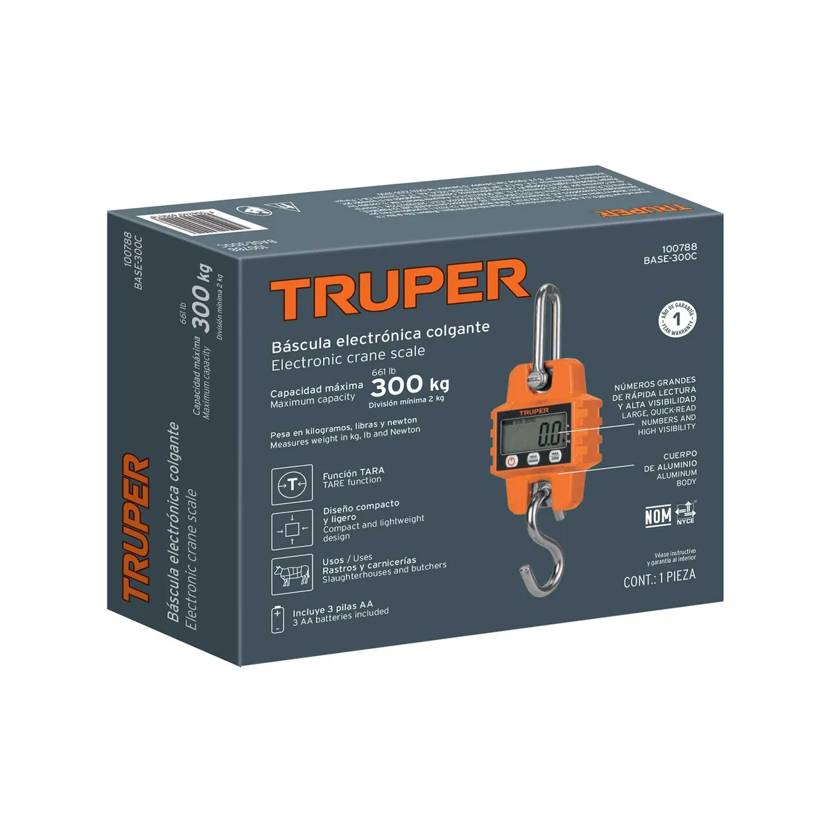Báscula Electrónica Colgante 300 kg Truper - 100788