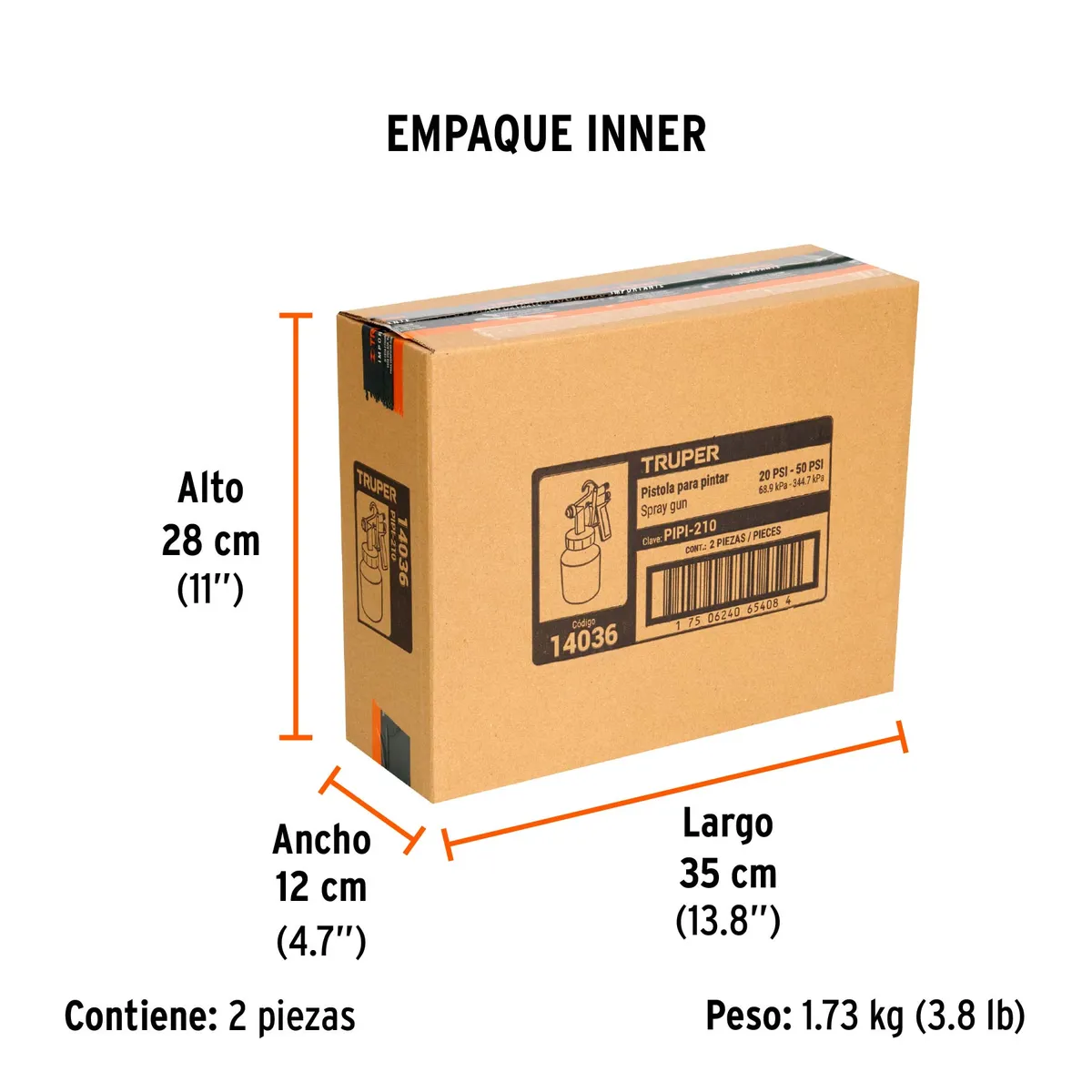 Pistola para Pintar de Baja Presión PIPI-210 Truper - 14036