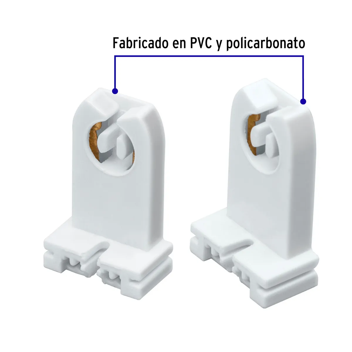 Bolsa con 2 Piezas de Portalámpara para Tubo LED Base G13 Volteck - 46508