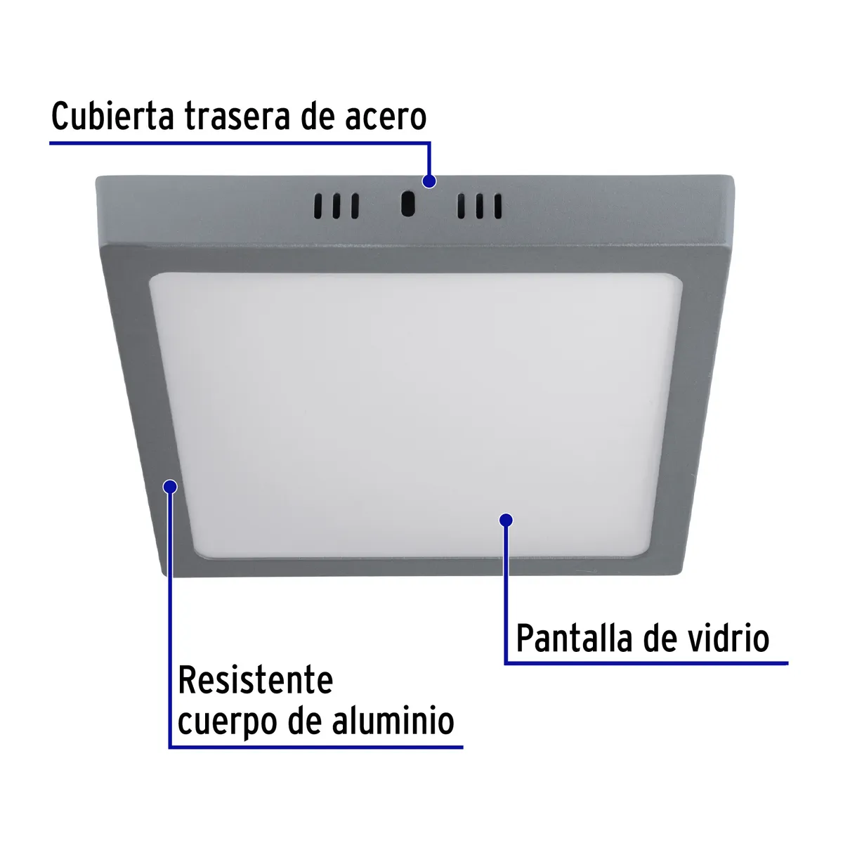 Luminario LED de Plafón 18 W Cuadrado Gris Volteck - 47448