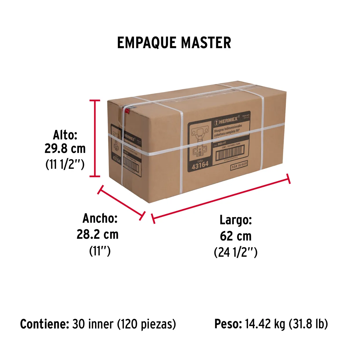 Bolsa con 2 Bisagras de Brazo Corto Truper - 43164