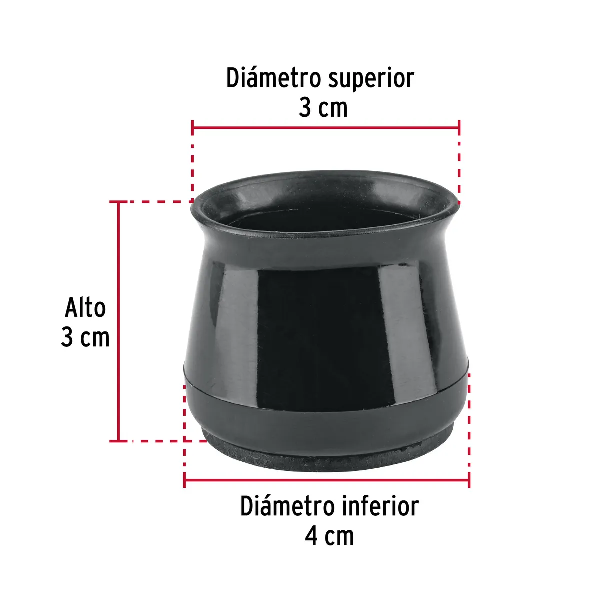 Protectores para Patas de Silla 24 Piezas Negro Hermex - 49847