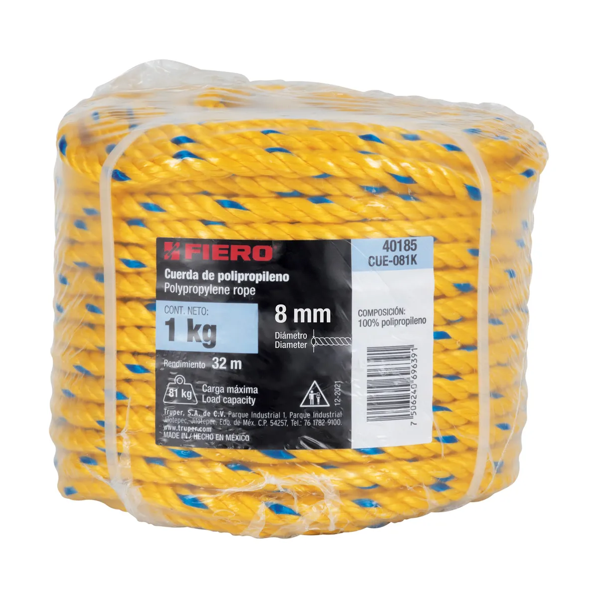 Rollo de 1 kg de Cuerda 8 mm CUE-081K Truper - 40185