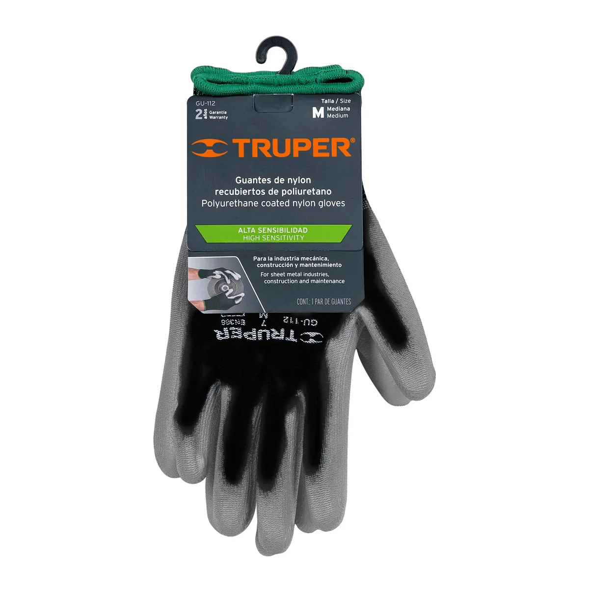 Guante de Nylon Recubierto de Poliuretano Talla M Truper - 13291