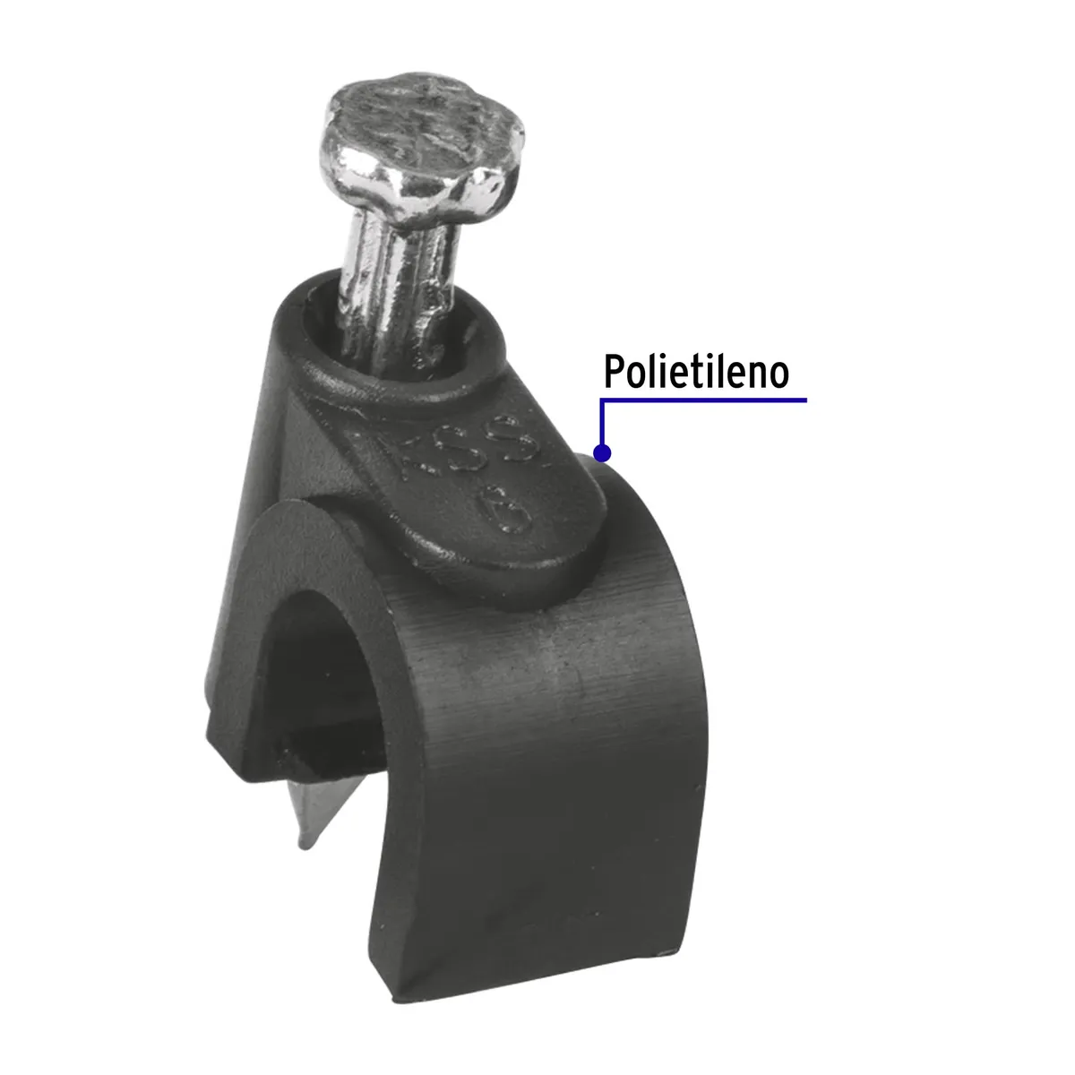 Bolsa con 20 Grapas Blancas 6 mm para Cable Redondo Volteck - 48272