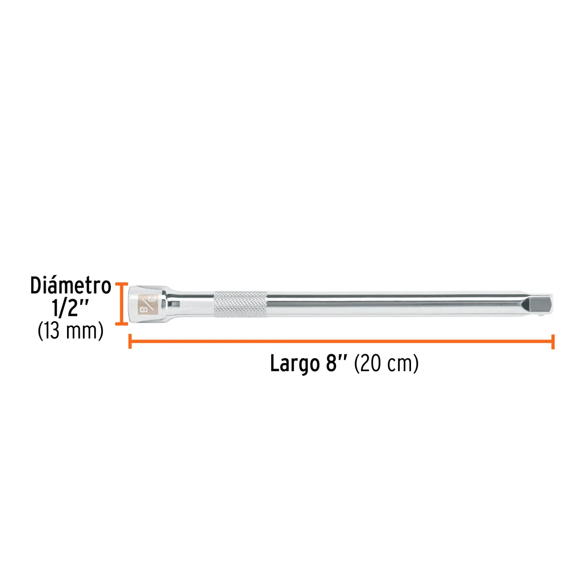 Extensión 3/8" x 8" para Matraca E-5261 Truper - 13665