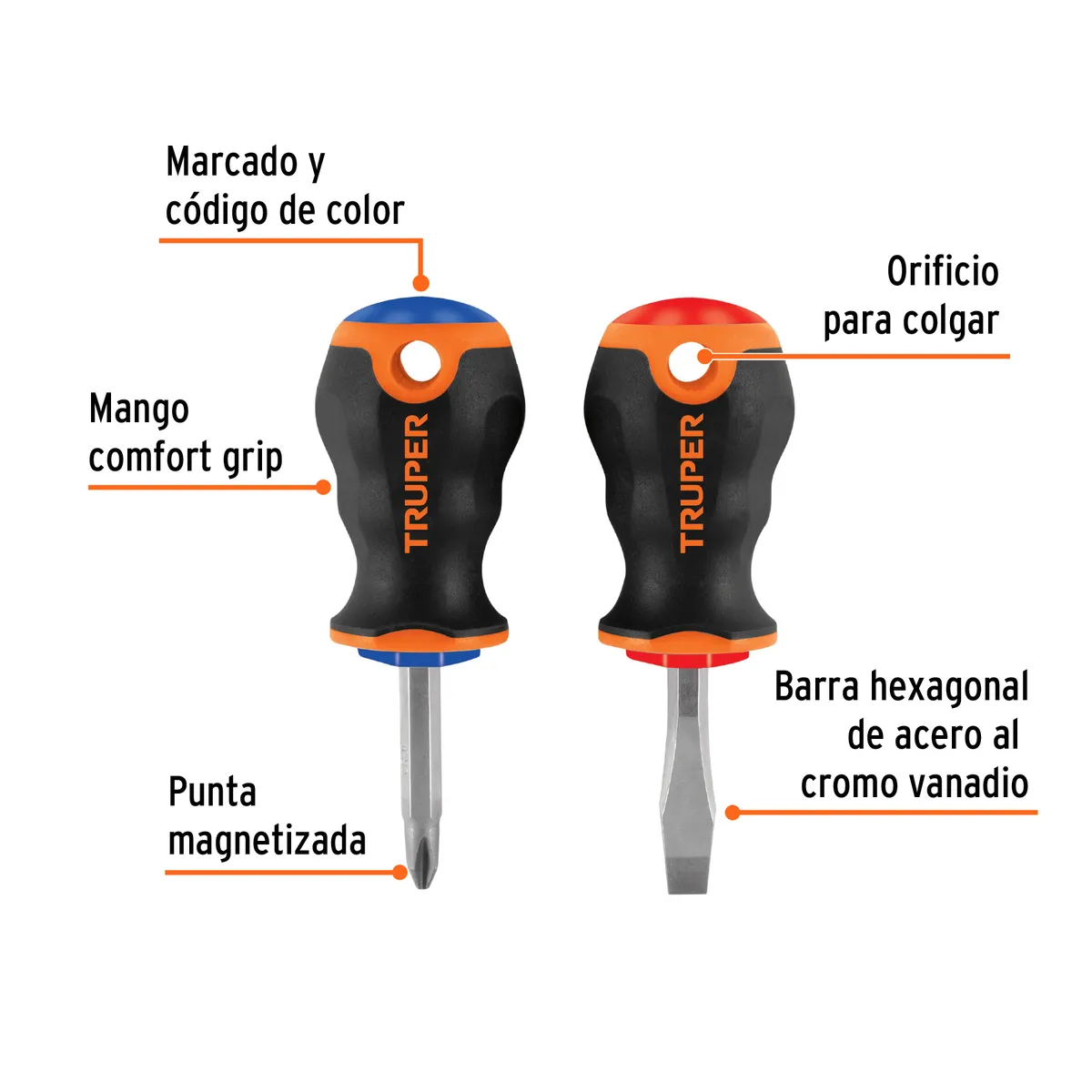 Juego de Desarmadores 1/4" x 1 1/2" JDT-2B Truper - 19624