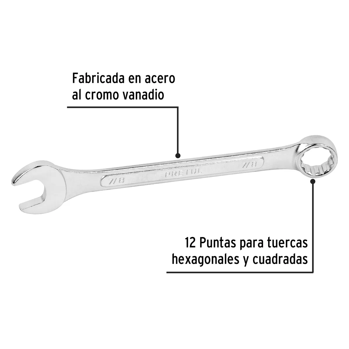Llave Combinada 7/8" Pretul LL-2028P - 21890