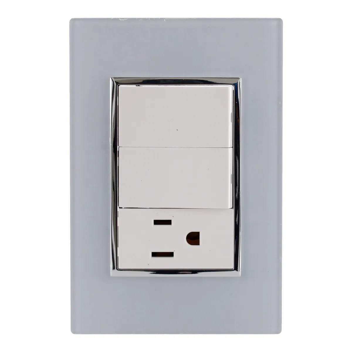 Placa Venecia Blanco con Contacto y Apagador Santul - 4476