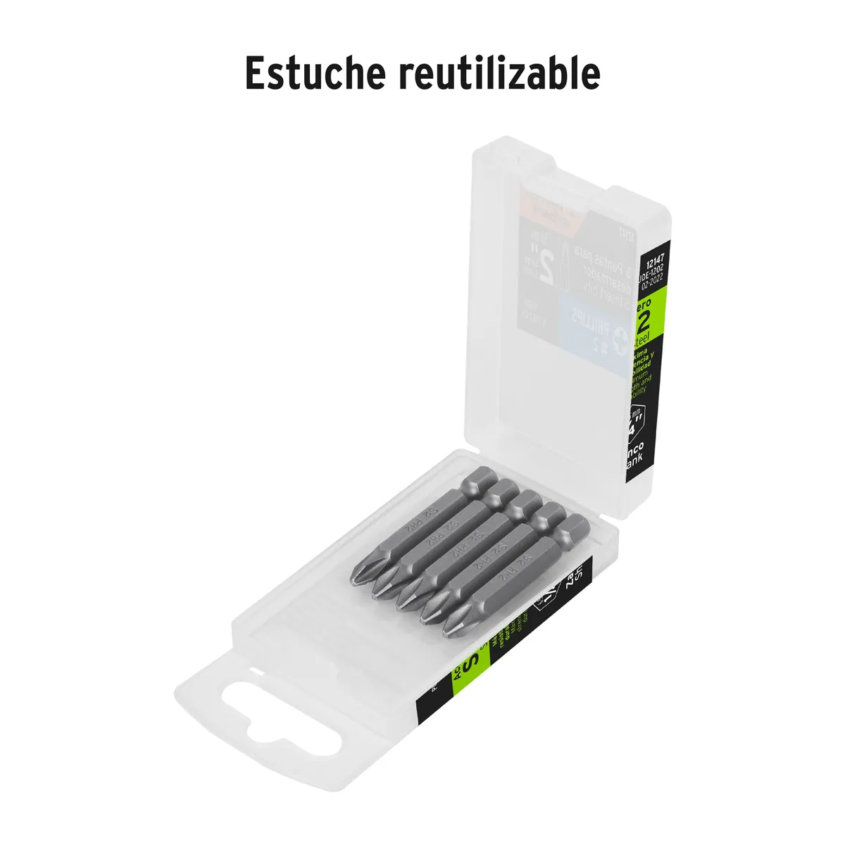 Estuche con 5 Puntas de Cruz PH2 de 2" Truper - 12147