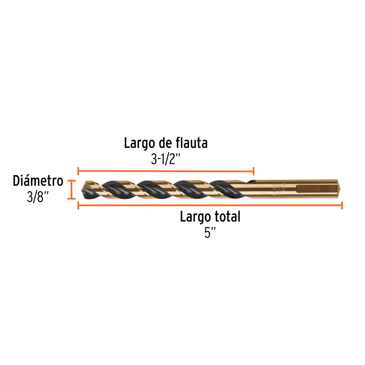 Broca HSS 3/8" Trugold para Metal Truper Expert - 11150
