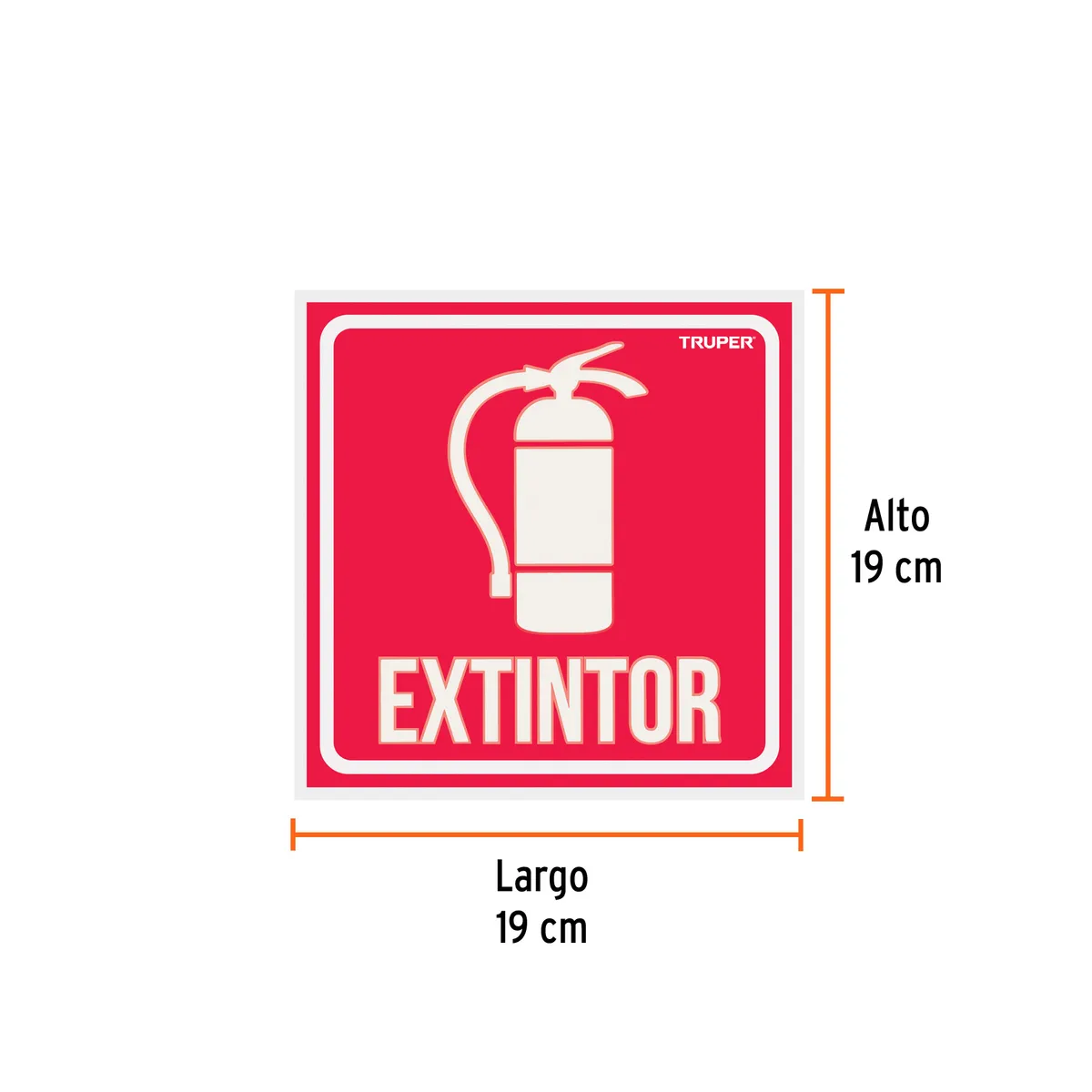 Letrero de Señalización "Extintor" Truper - 18434