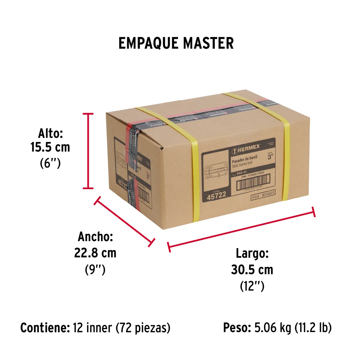Pasador de Barril Acero Latón 3" PAS-31 Truper - 45722