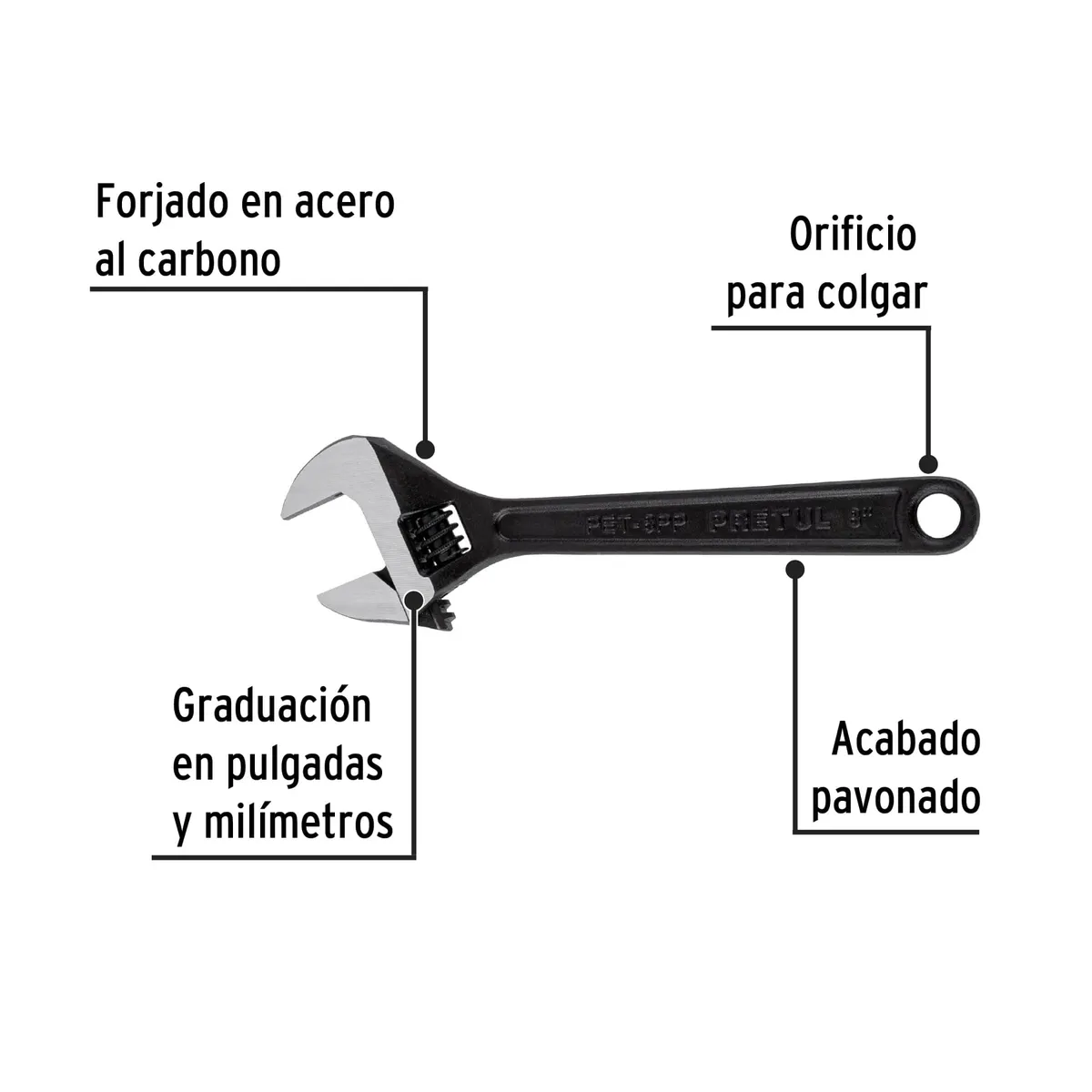 Perico Pavonado 8" Pretul - 21823