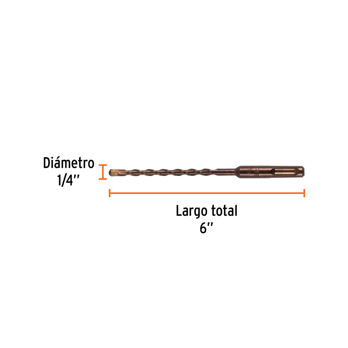Broca SDS Plus 1/4" x 6" Truper 11264 | Alta Resistencia