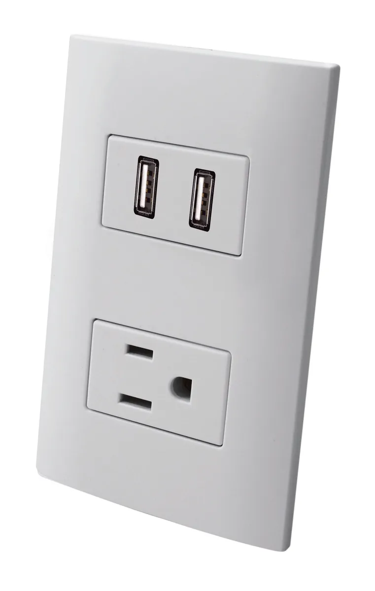 Contacto Aterrizado con 2 Puertos USB AKSI - 124826