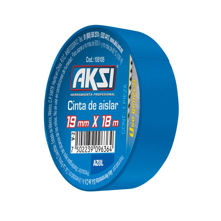 Cinta de Aislar Negra 19 mm x 9 Metros AKSI - 105101
