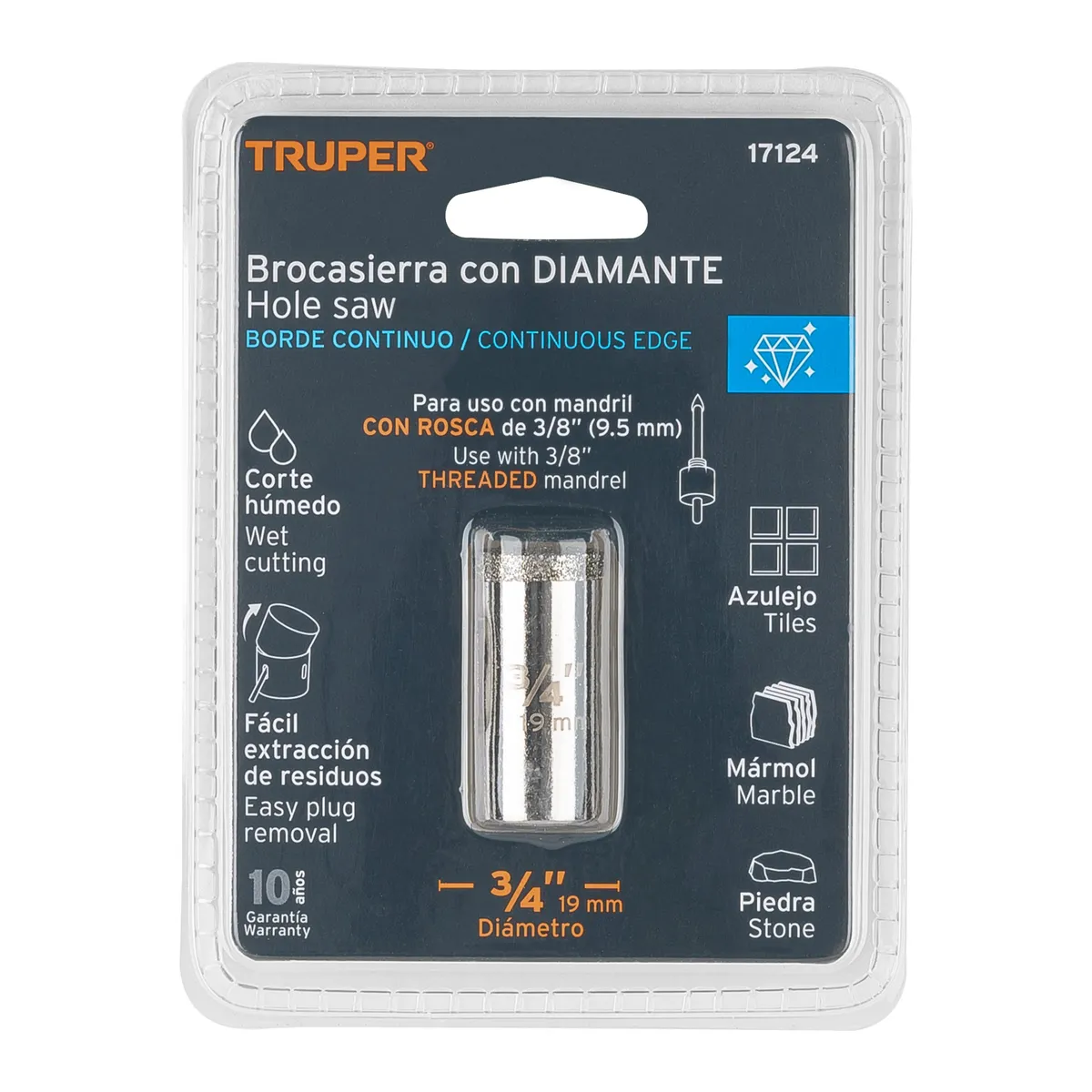 Brocasierra de Diamante Borde Continuo 3/4" Truper - 17124