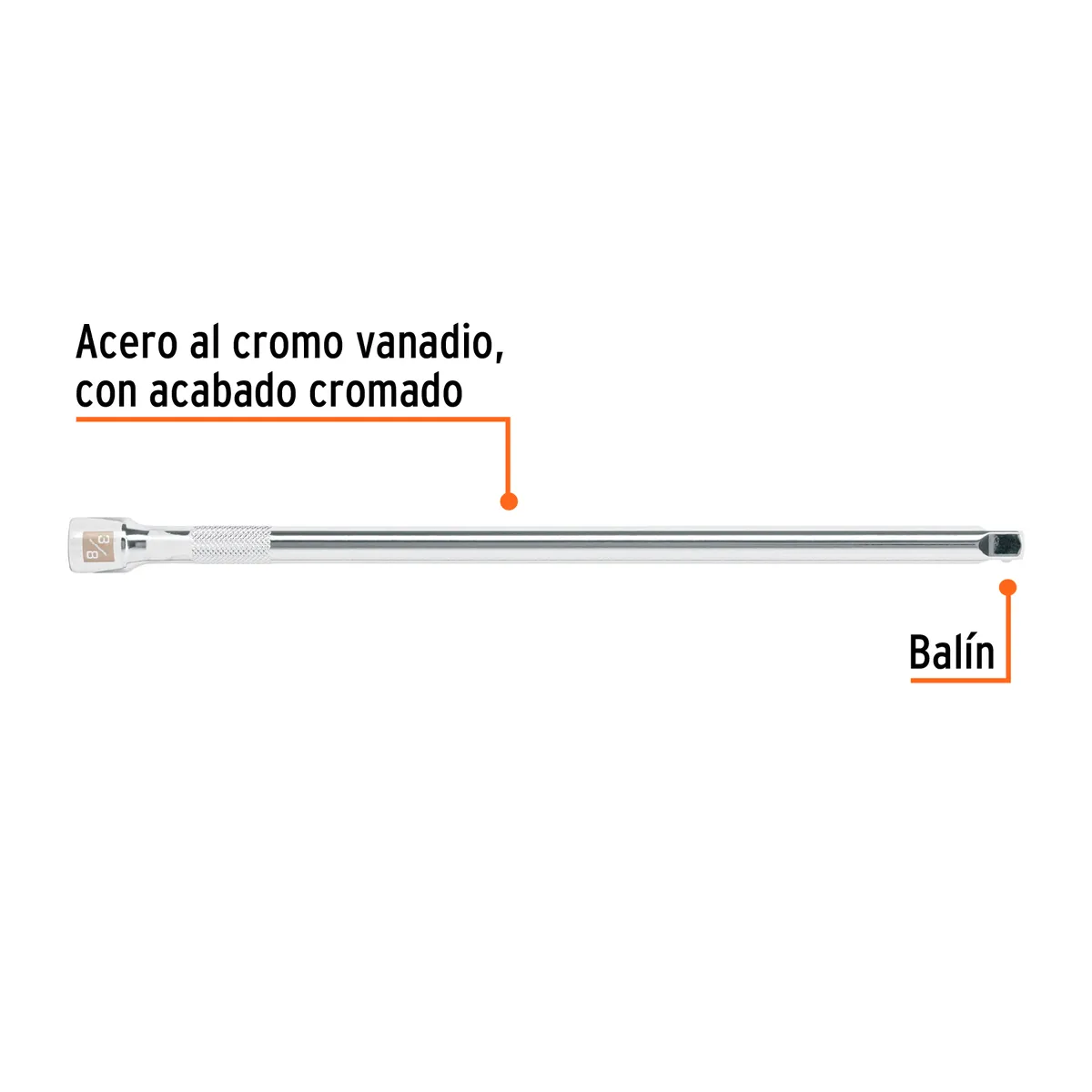 Extensión 3/8" x 12" para Matraca E-5262 Truper - 13667