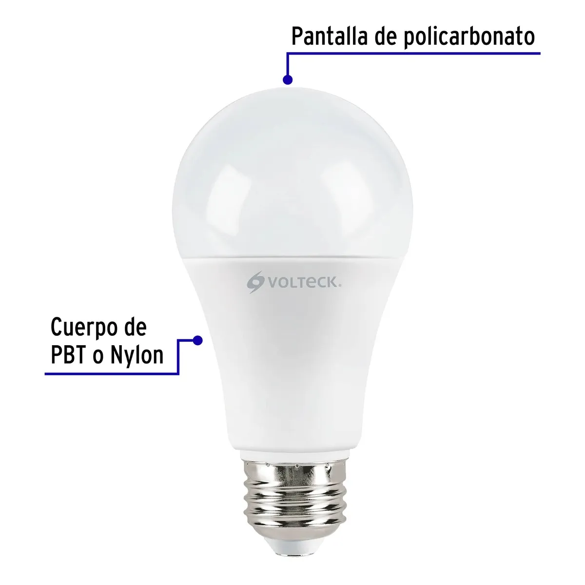 Foco LED 14 W (100 W) A19 6500 K Luz Blanca Fría Volteck - 46221