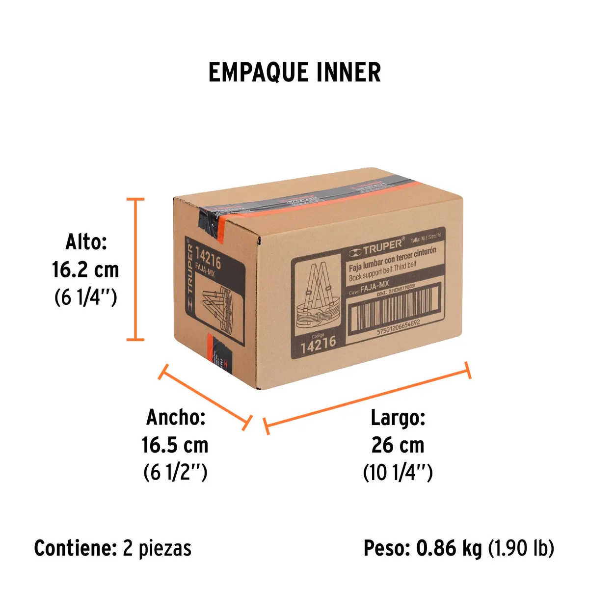 Faja Lumbar con Tercer Cinturón Talla M Truper - 14216