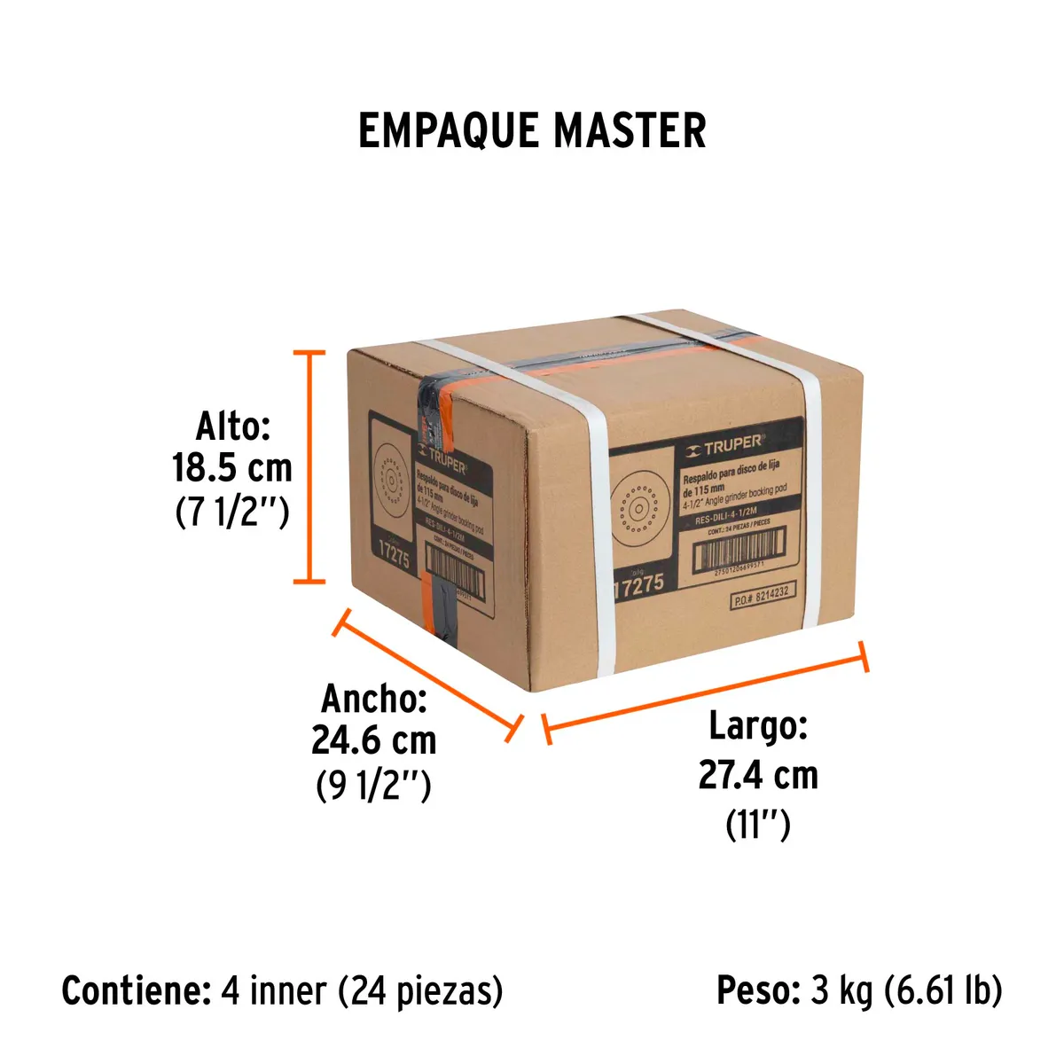 Respaldo para Disco de Lija Eje M14 de 4 1/2" Truper - 17275
