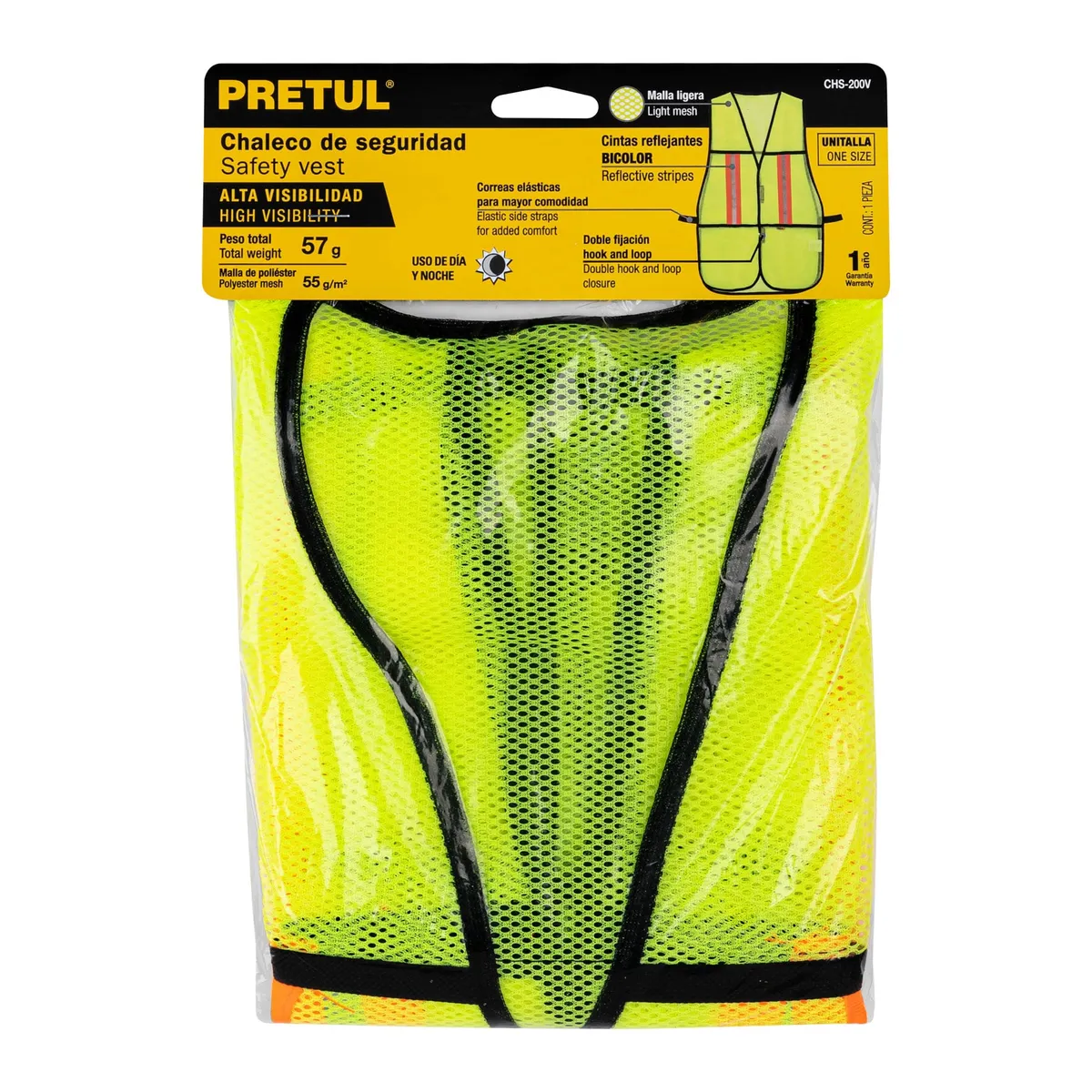 Chaleco de Seguridad con Cintas Reflejantes Verde Pretul - 21026