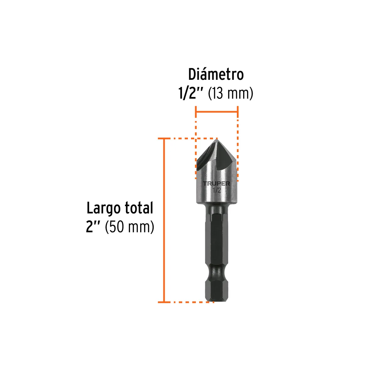 Avellanador HSS de Cambio Rápido 1/2" Truper - 102380