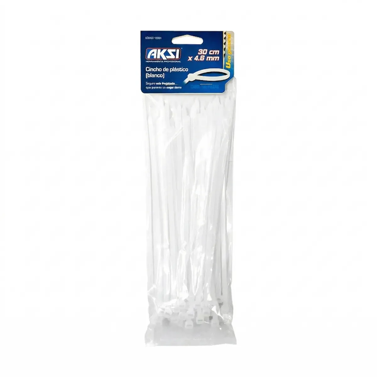 Cincho Plástico 30cm x 4.6mm Natural Bolsa 50 Piezas Aksi