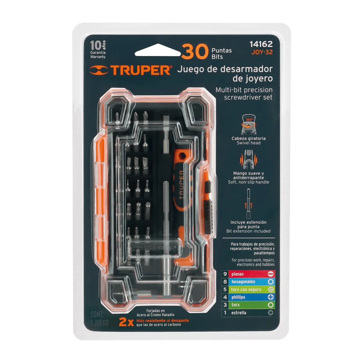 Desarmador de Precisión con 30 Puntas y Extensión Truper - 14162