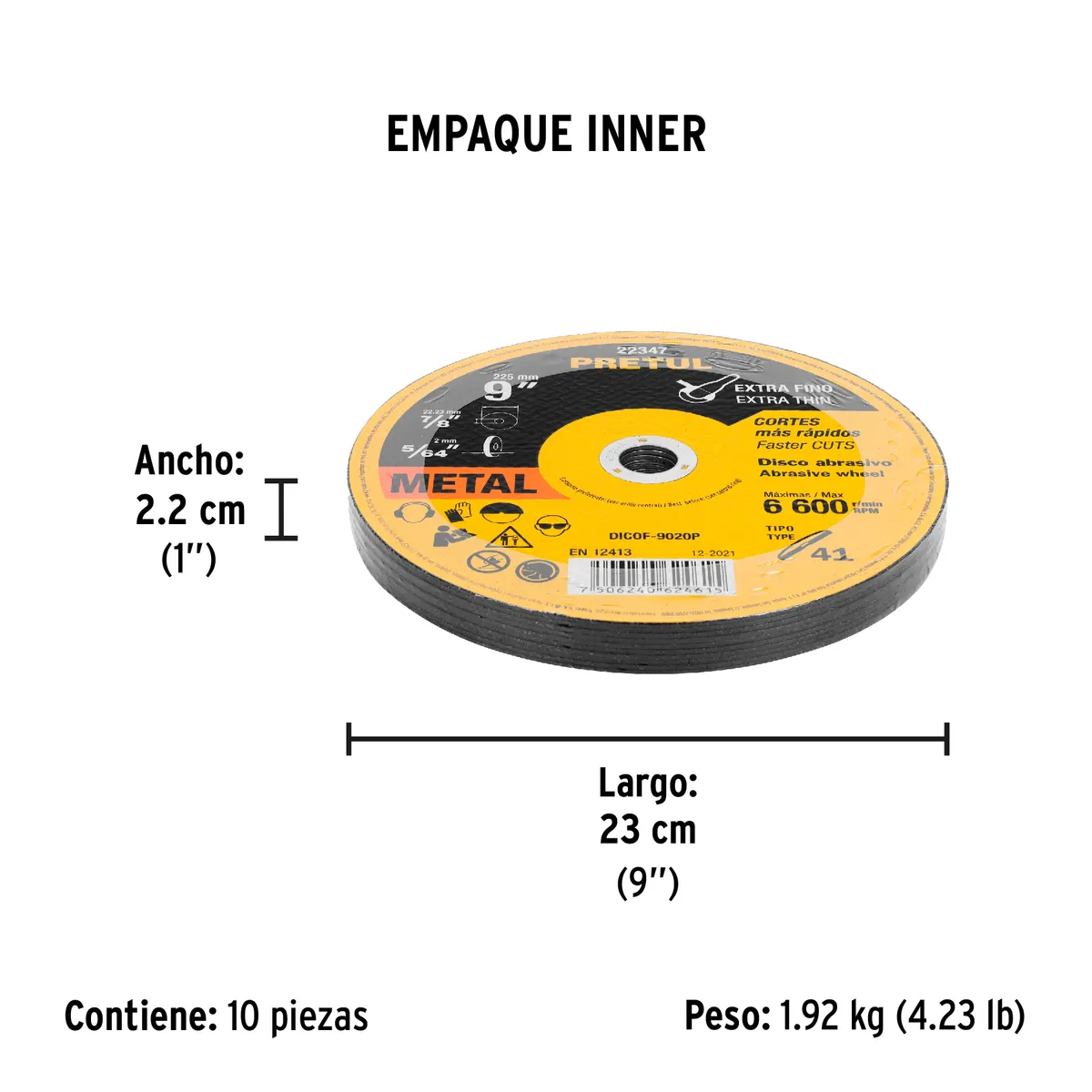 Disco Tipo 41 de 9" x 2 mm Pretul - 22347