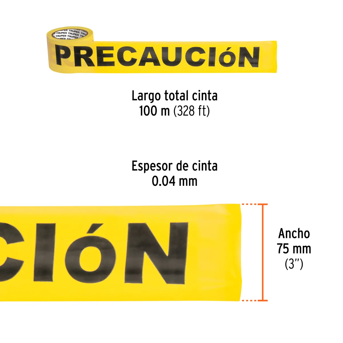 Cinta "Precaución" 100 m CIDE-101 Truper - 12578