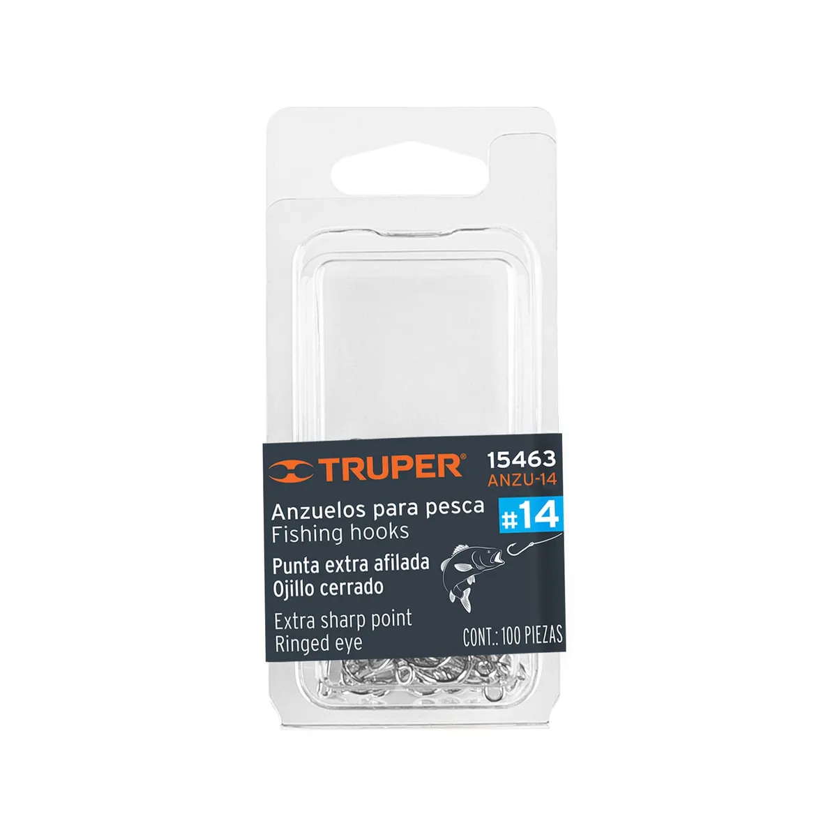 Blíster con 100 Anzuelos de Pesca #14 Truper - 15463