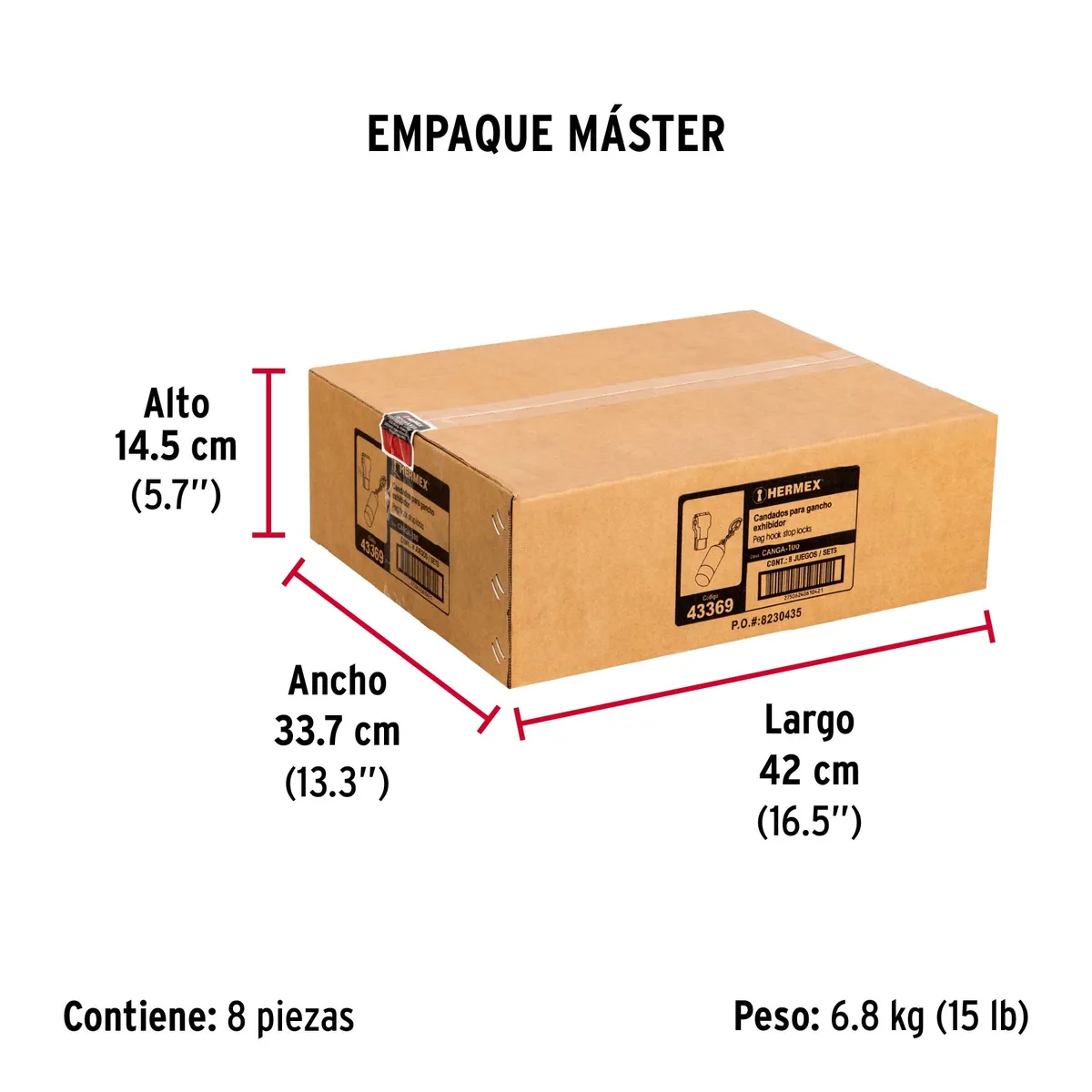 Caja con 100 Candados para Gancho y 1 Llave Truper - 43369