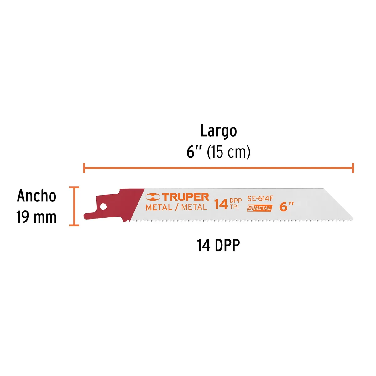 2 Seguetas para Sierra Sable 6" para Metal Truper - 10795