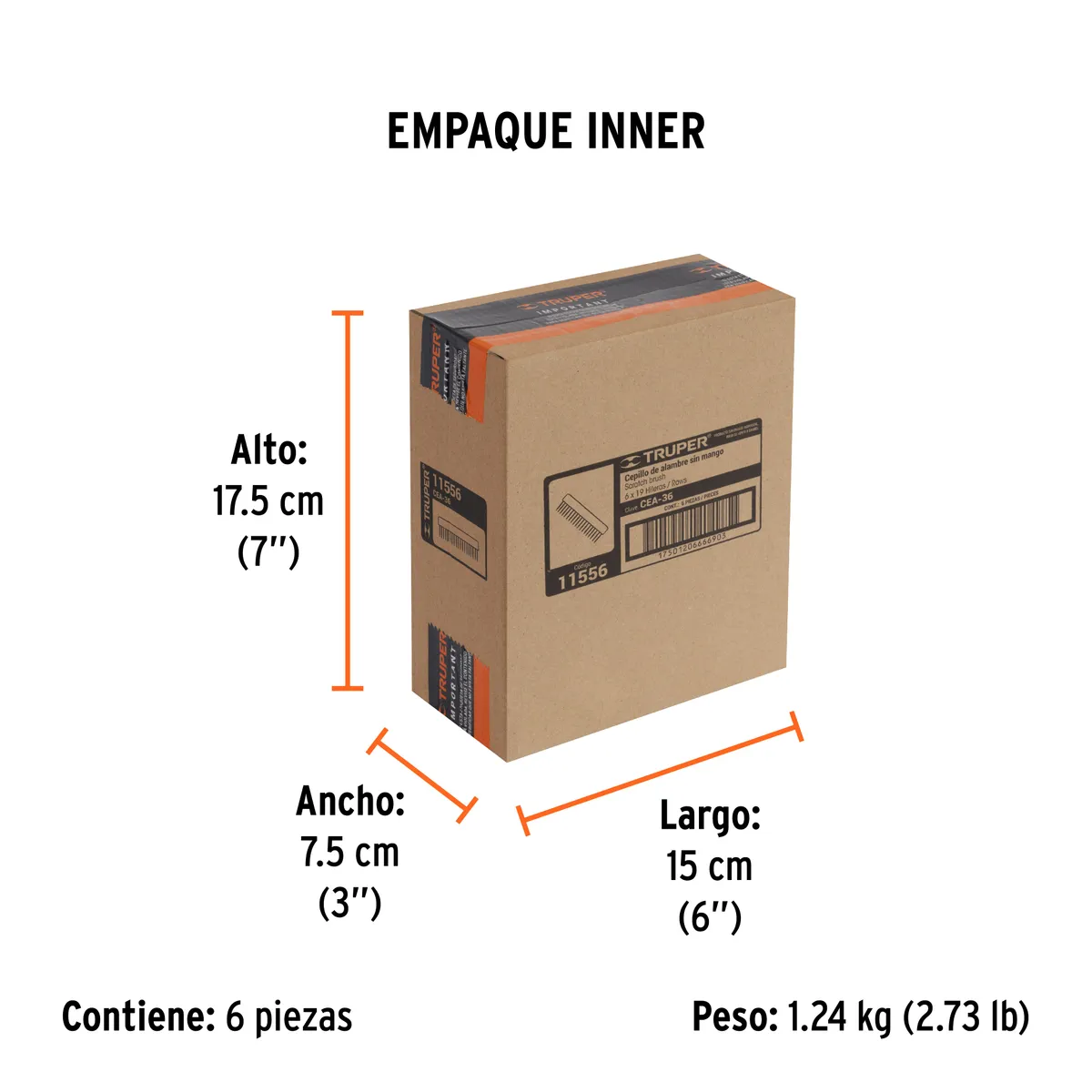Cepillo Rectangular de Alambre sin Mango Truper - 11556
